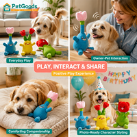 Jouet pour chien en peluche couineur en forme de fleur, interactif et confortable, 3 styles de couleurs pour chiens de petite et moyenne taille, OEM MOQ 100