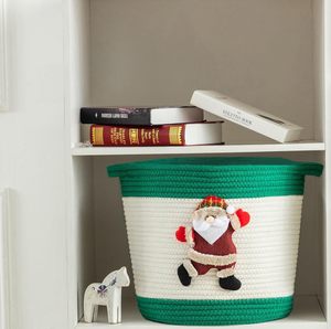 Amaz0n Cesta <span class=keywords><strong>de</strong></span> tendencia <span class=keywords><strong>de</strong></span> alta calidad Diseño navideño Cuerda <span class=keywords><strong>de</strong></span> algodón Cesta redonda tejida con asa - Product Image 6