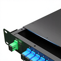 1x4 1x8 1x16 1x32 GPRS PLC Splitter Tipe Frame Distributor SC APC Coupler Optical Fiber Splitter DC 5V Dukungan untuk