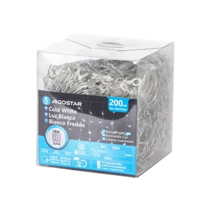 Ghirlanda di luci LED tipo carbone da incasso, alimentazione a 3 batterie AA, bianco opaco, 10m x 0,4m, ideale per decorazioni festive e - Product Image 3