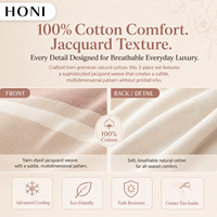 Ensemble de literie HONI OEM personnalisé en coton pur, style luxueux, housse de couette moelleuse pour lit queen, collection pour la maison