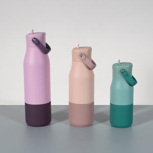 Gran oferta, recién llegado, vaso aislado, botella de agua de acero inoxidable con mango de paja, vaso de senderismo para deportes de viaje - Product Image 4