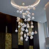 Lampe globe en verre pour salon de loft, duplex, style nordique créatif, lustres pour escalier de restaurant, lampes suspendues
