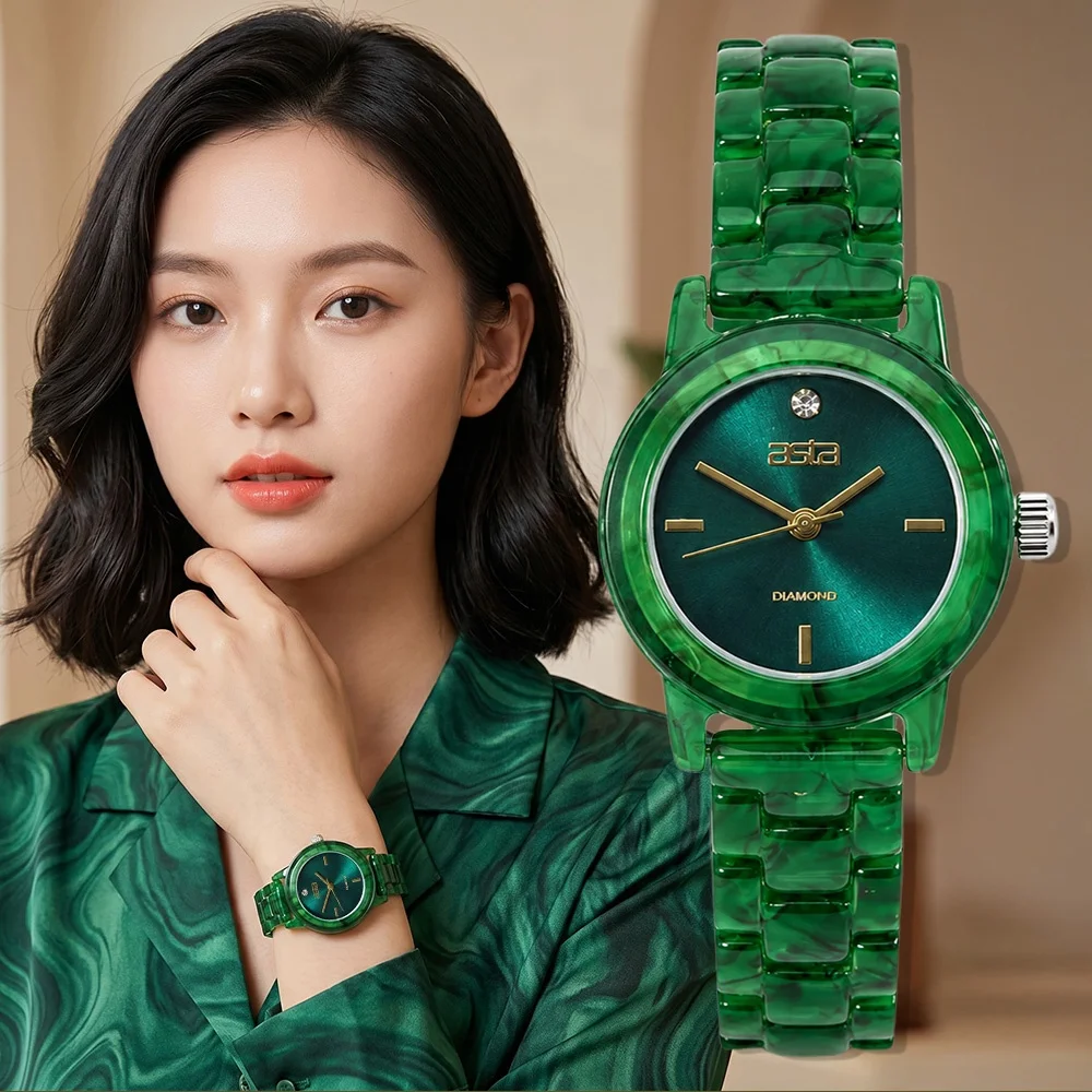 Asta Acetate Watches For Women Fashion Luxury Quartz High Quality Waterproof Free Custom Logo Gift Wristwatch Wholesale