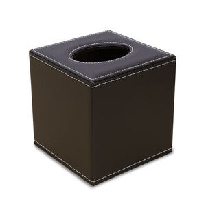 Kotak tisu kulit PU, kotak tisu kulit PU, hitam, coklat, untuk rumah, kantor, atau mobil, pemegang dekoratif otomatis untuk promosi, hadiah bisnis - Product Image 1