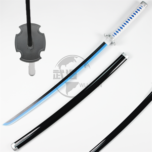 Arme de Tanjiro bleu <span class=keywords><strong>noir</strong></span> Anime Cosplay enfants jouet Ninja épées Cool <span class=keywords><strong>Katana</strong></span> bois épées - Product Image 2