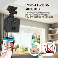Caméra de surveillance domestique 4G LTE à faible consommation avec batterie 2200 mAh, mini caméra 5MP, carte SIM 4G, surveillance Wi-Fi et vision nocturne