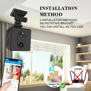 Caméra de surveillance domestique 4G LTE à faible consommation avec batterie 2200 mAh, mini caméra 5MP, carte SIM 4G, surveillance Wi-Fi et vision nocturne - Product Image 4