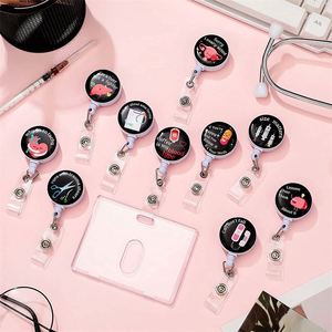 Porta-credenciales retráctil de alta calidad para enfermeras, con clip para tarjeta de identificación médica y cordón retráctil, fácil de usar. - Product Image 2