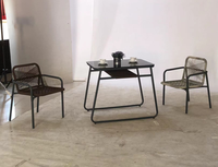 Vente en gros d'usine de meubles de jardin d'extérieur Offre Spéciale Bistro UV PE rotin tissage 3 Pcs ensemble chaise et table à manger