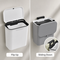 Vente en gros : Poubelle de cuisine suspendue avec couvercle à double ouverture pour porte d'armoire, personnalisable avec votre logo, OEM ODM, poubelle murale