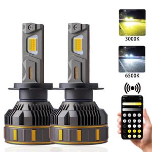 CAR-REFINE 200W 20000LM Phares <span class=keywords><strong>LED</strong></span> Tri-Couleur Flash pour Voiture Q3/C300/X3/X5 12V Contrôle par Application pour Modification des Phares - Product Image 6