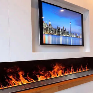 स्टेनलेस स्टील इलेक्ट्रिक फायरप्लेस के साथ शानदार आधुनिक इंटीरियर सजावट यथार्थवादी नेतृत्व वाली भाप लौ 3 डी रचना फायरप्लेस - Product Image 1