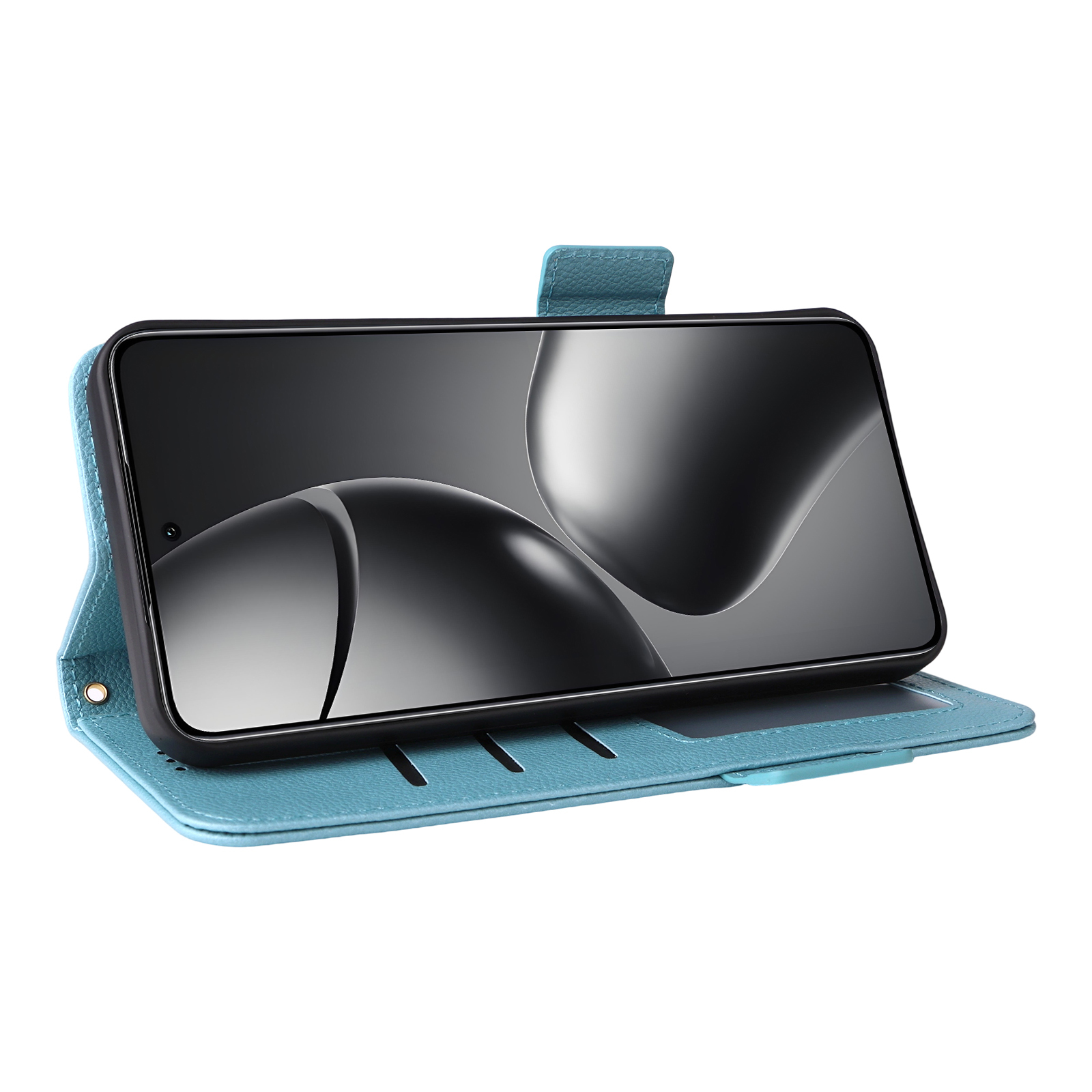 Coque Portefeuille Pour Xiaomi 15T Pro - Cuir PU Avec Portes-cartes Et Fonction Stand - Bleu - Protection Complète Anti-chocs