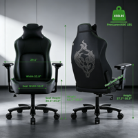 Chaise de bureau gaming haut de gamme à assise large pour personnes de grande taille, en cuir respirant, résistante (charge maximale 450 LBS), inclinable multi-angles et verrouillable