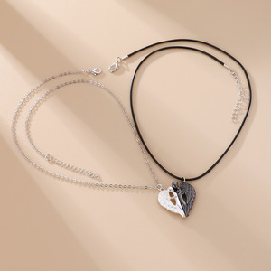 Colliers pendentifs en forme d'ailes d'ange magnétiques pour femmes et hommes, collier de couple avec ailes du <span class=keywords><strong>diable</strong></span>, cadeau de la Saint-Valentin, bijoux - Product Image 4