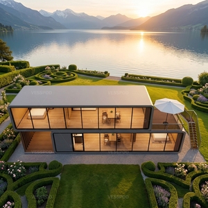 Pergola Esterna Modulare per Terrazza, Casa Prefabbricata Apple Cabin Completa con <span class=keywords><strong>2</strong></span> Bagni, <span class=keywords><strong>2</strong></span> Camere da Letto, <span class=keywords><strong>2</strong></span> Soggiorni e Cucina - Product Image 1