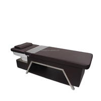 Lit de lavage multifonctionnel LED durable avec cadre en bois, mobilier de salon moderne, lavabo en céramique réglable pour spa - Grande Vente