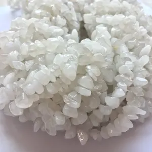 Natural White Jade Chips Gemstone Beads Semiprecious Stone Jewelry necklace