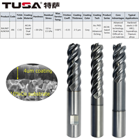 Fraise à queue industrielle en carbure monobloc, 4 dents, série universelle, divers types d'angle, revêtue, pour usinage CNC, vente en gros