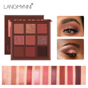 Paleta de <span class=keywords><strong>Sombras</strong></span> de Ojos en Polvo Langmanni <span class=keywords><strong>Huda</strong></span> de 9 Colores, Brillante y Mate, de Larga Duración, Sin Polvo - Product Image 1
