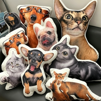 Coussins personnalisés avec portrait d'animal de compagnie, coussin en forme de photo, impression photo, peluche chat chien, décoration de la maison, cadeau