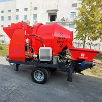 Pompe à béton et mortier diesel pour pierres, équipement de pompage de granulats fins, moteur, productivité 60 m³/h, portée verticale 150 m, portée totale 500 m