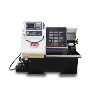 CK6432ขนาดเล็กอัตโนมัติบาร์ป้อน Cnc เครื่องกลึงโลหะที่มีการควบคุม Fanuc