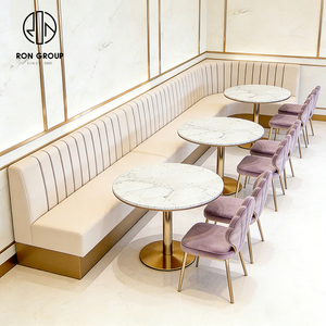 Table ronde en marbre pour café, ensemble table et chaises pour <span class=keywords><strong>restaurant</strong></span>, mobilier de restauration avec banquette - Product Image 5