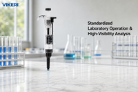 VIKERI Micropipette manuelle transparente à volume variable monocanal réglable OEM 0,1-10000uL pour laboratoire ISO 8655