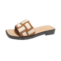 Nouveaux Styles pour Femmes Mode Été Pantoufles Plates en PVC Sandales Antidérapantes à Semelle Souple Confortables pour Femmes