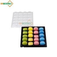 Boîte de présentation en plastique à 20 compartiments pour macarons, desserts, biscuits, baklavas – Contenant PET