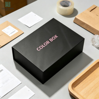 Boîte en carton rigide rectangulaire personnalisée de luxe en matériaux recyclés, fabriquée à la main, avec insert en éponge noire magnétique, pour emballages cadeaux