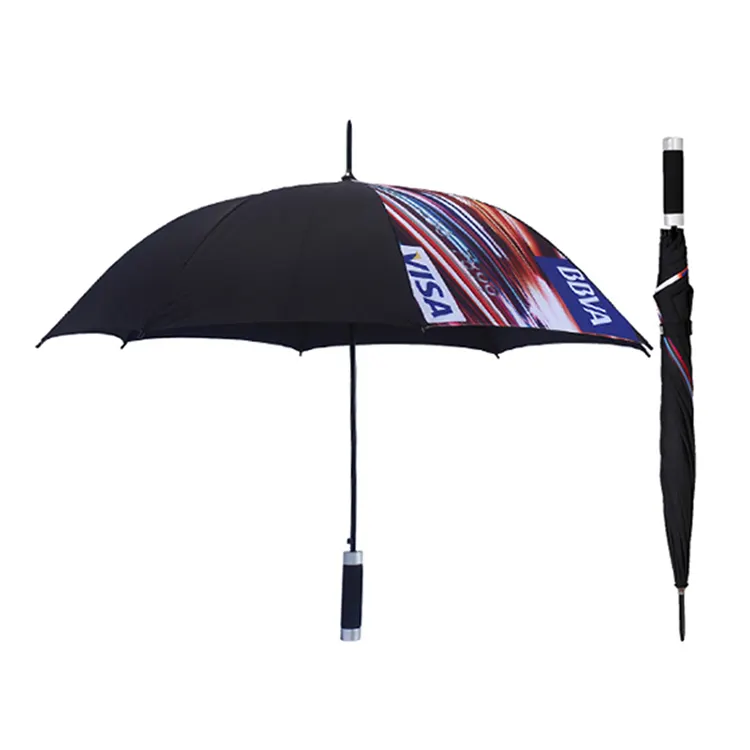Fabbrica all'ingrosso promozionale Logo personalizzato albero in fibra Auto ombrello da Golf di marca aperta per gli articoli da regalo della banca