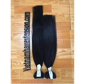 Extensiones de Cabello Humano Virgen Vietnamita, Doble Trama, Cabello Liso, Sin Caída, Sin Enredos, Color Negro Natural - Product Image 3