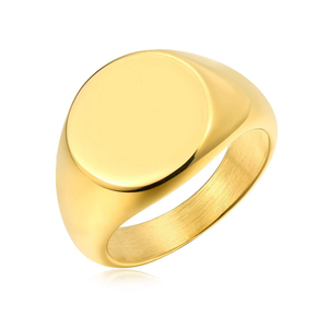 แหวนเงินแบรนด์ DIY ทำจากสแตนเลส18K สำหรับผู้ชายแหวนใหญ่สำหรับใส่บนถนนในเมือง <span class=keywords><strong>Swoosh</strong></span> ชุบทอง18K สลักโลโก้ตามสั่ง - Product Image 1