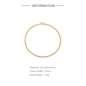 CANNER Simple Ins S925 Pulsera de Plata de Ley para Uso Diario, Cadena Doble Bizantina Rollo, Cadena Básica Doble, Pulsera de Perlas para Mujer - Product Image 6