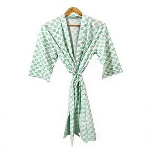 Kimono Floral para Mujer, Hecho a Mano, 100% Algodón, para Invierno, Primavera y Verano, Estilo Indio, Ligero, Ropa de Dormir, Ropa de Playa - Product Image 1