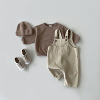 Baby lente herfst effen vintage ademende gebreide spandex/bamboe vezel lange mouwen casual overall aanpasbare kleur maat
