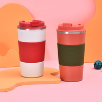 380ml 510ml tasses de voyage isolées avec vide intérieur en céramique blanche vide en acier inoxydable Double paroi tasse à café thermique gobelet