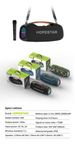 Altavoces de matriz lineal A60 con dientes azules portátiles profesionales para exteriores, iluminación LED RGB de graves de 100W para cine en casa y uso en el escenario - Product Image 2