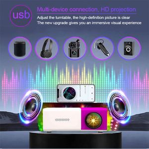 Proyector LED con USB, Mini Proyector Portátil, Control Remoto, Proyector de Películas para Interiores/Exteriores YG300 Morado - Product Image 3