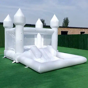 Promotions Fêtes en plein air Location Maison de saut blanche avec toboggans <span class=keywords><strong>Garde</strong></span> du <span class=keywords><strong>corps</strong></span> gonflable pour le parachutisme de mariage - Product Image 1