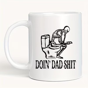 Tazza Divertente In Ceramica 11oz - Silenzio, Quasi Adesso Devo Andare A Fare La Cacca | Regalo Simpatico