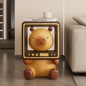 Cute Capybara <b>Side</b> <b>Table</b> Retro TV Design Nightstand Creative <b>Sofa</b> <b>End</b> <b>Table</b> Living Room Bedroom Decor - Product Image 2