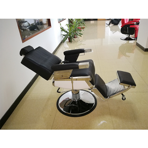 High End Barber <b>Chair</b> Men Luxury Hair Salon Stainless Steel Hair Hairdressing Customize Color logo Recline Lifting - Product Image 6