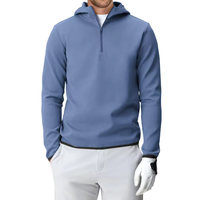 Sweat à capuche zippé OEM personnalisé avec logo, épais, uni, teint, coupe-vent, pour homme, idéal pour le golf et l'automne