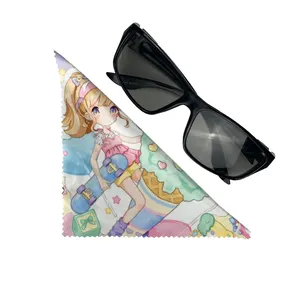 Custom Cute Logo Microfiber Glasses Cloth Eyewear Sunglasses Screen Lens Cleaner Cloth Microfibre Glass Cleaning Cloth