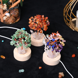 High Quality Natural Crystal Lamp Healing Chips Amethyst Point with Wood Light Base for Decoration - Product Image 3