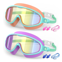 Masque de natation pour enfants YL600A avec bouchons d'oreilles en silicone, option de sangle, anti-buée, vision claire, réglable pour l'entraînement à la natation